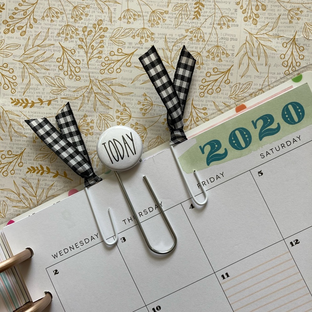 Planner Clip Set Rae Dunn Inspired Farmhouse Plaid